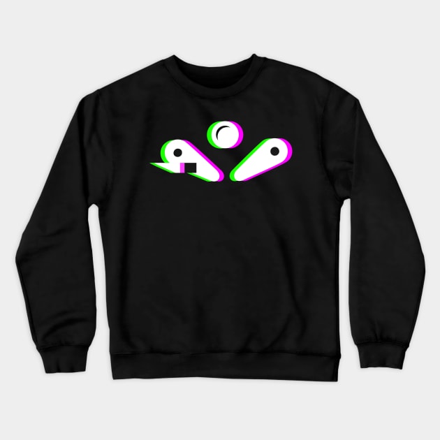 Retro Glitch Pinball Flippers Crewneck Sweatshirt by Wizardmode